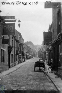 Pateley Bridge: street with milk cart, 1905
